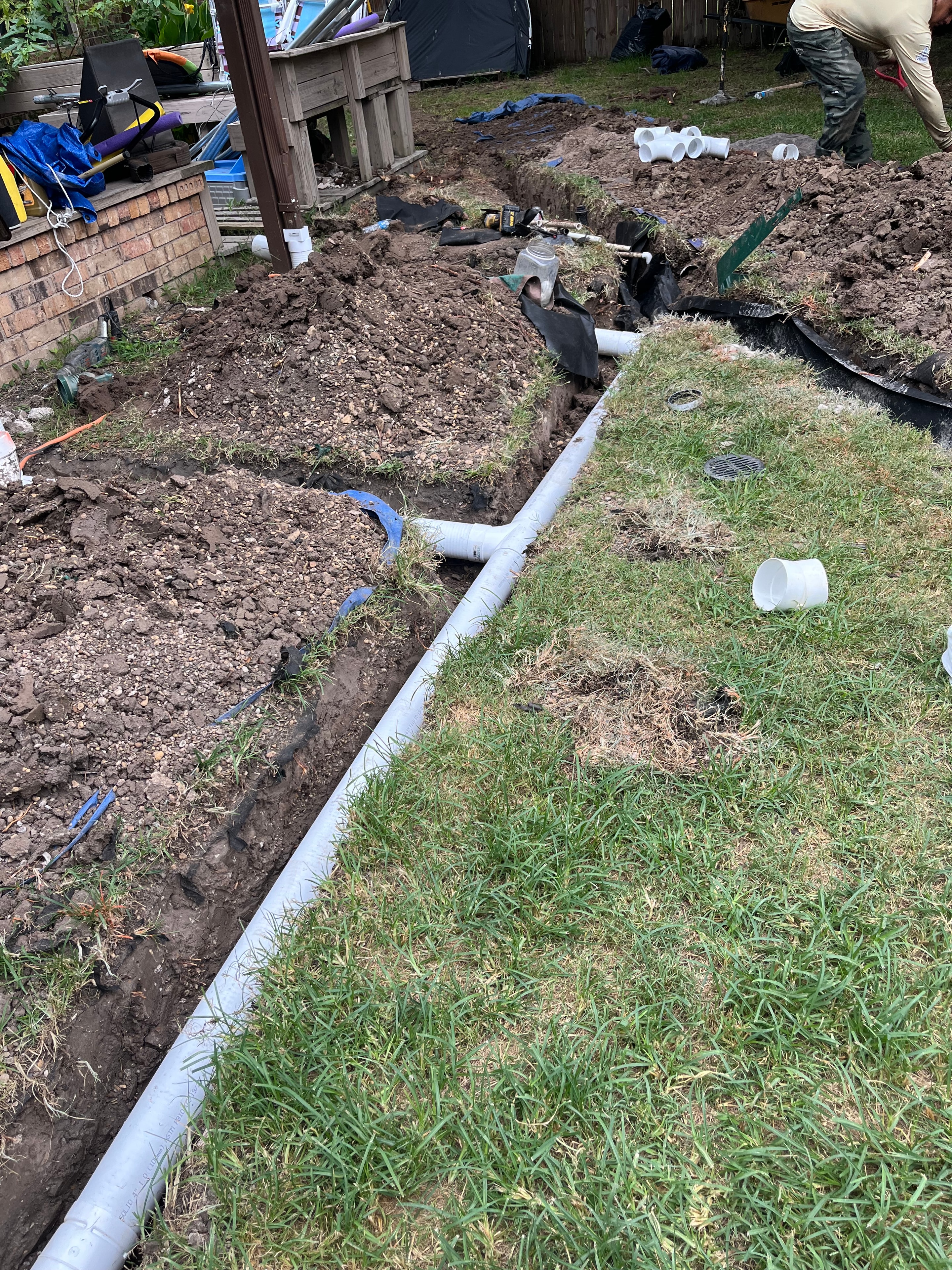 Standing water drainage problem in DFW yard