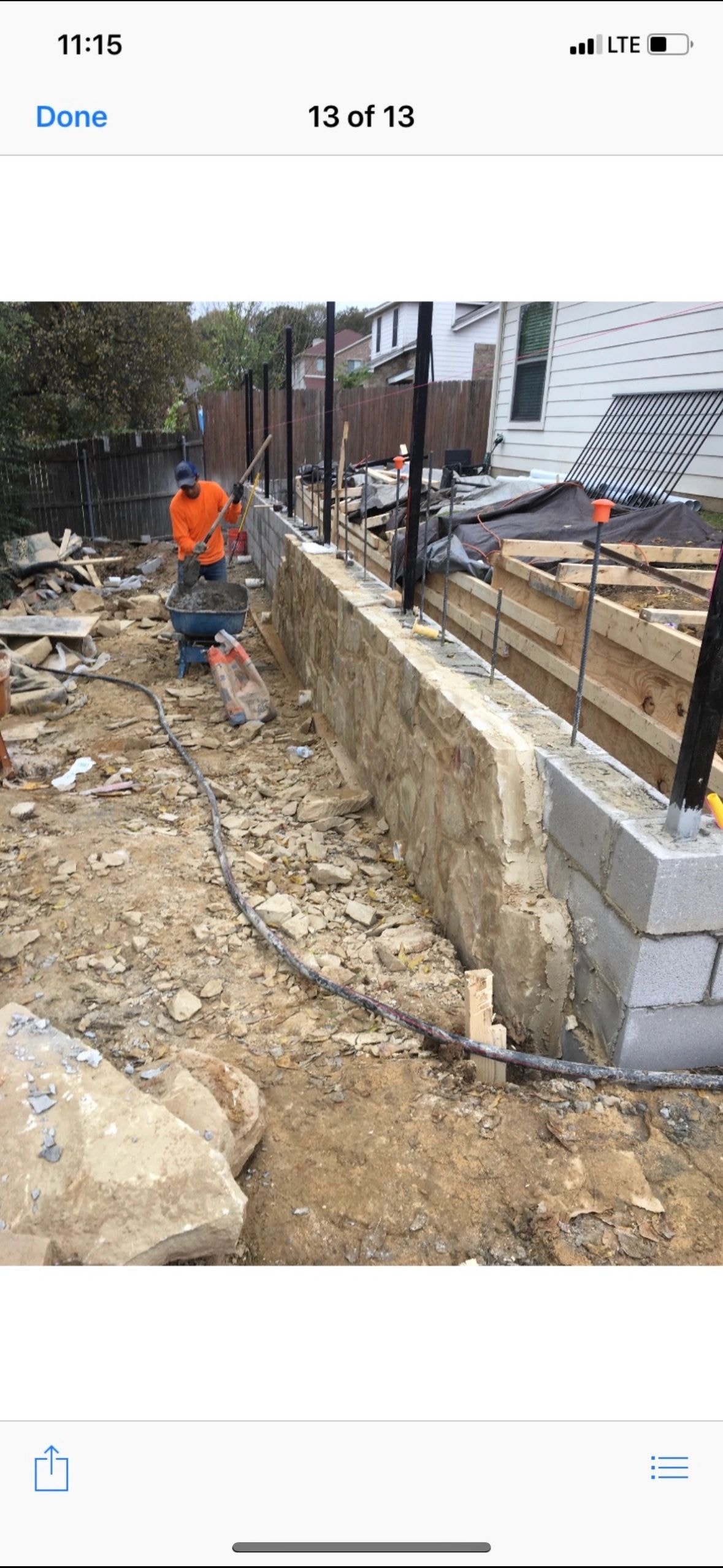 Boulderstone retaining wall project in DFW