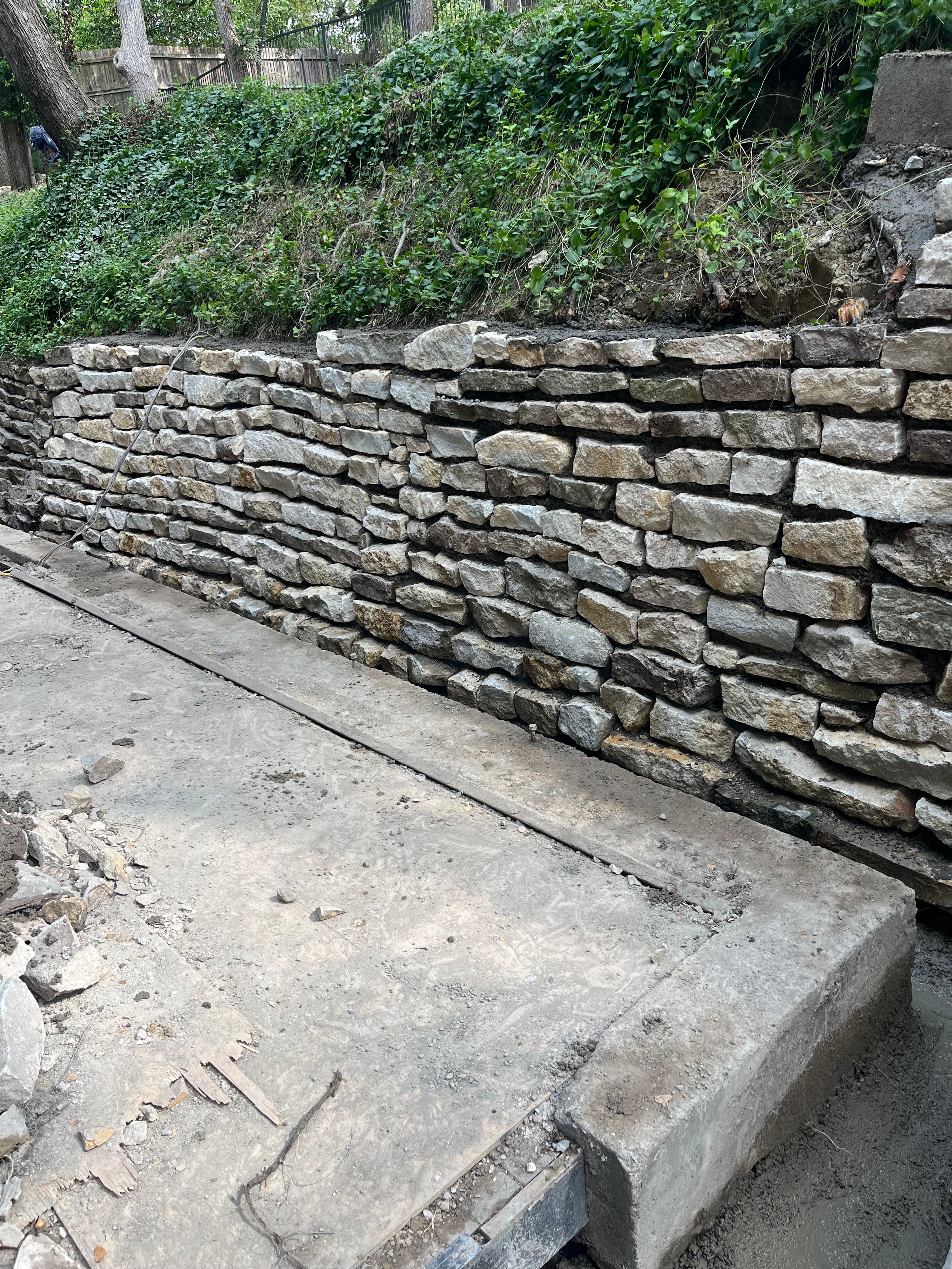 Stone retaining wall built by Boulderstone